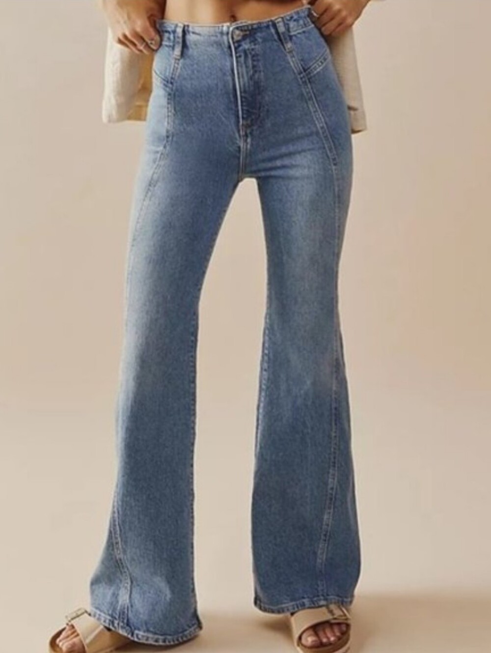 High-Rise Flared Women Jeans - Light Blue